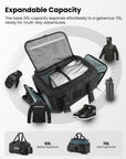 ILM Motorcycle Tail Bag 50-70L Travel Luggage Motorbike Rear Rack Trunk Shoulder Backpack with Rain Cover Model BL02