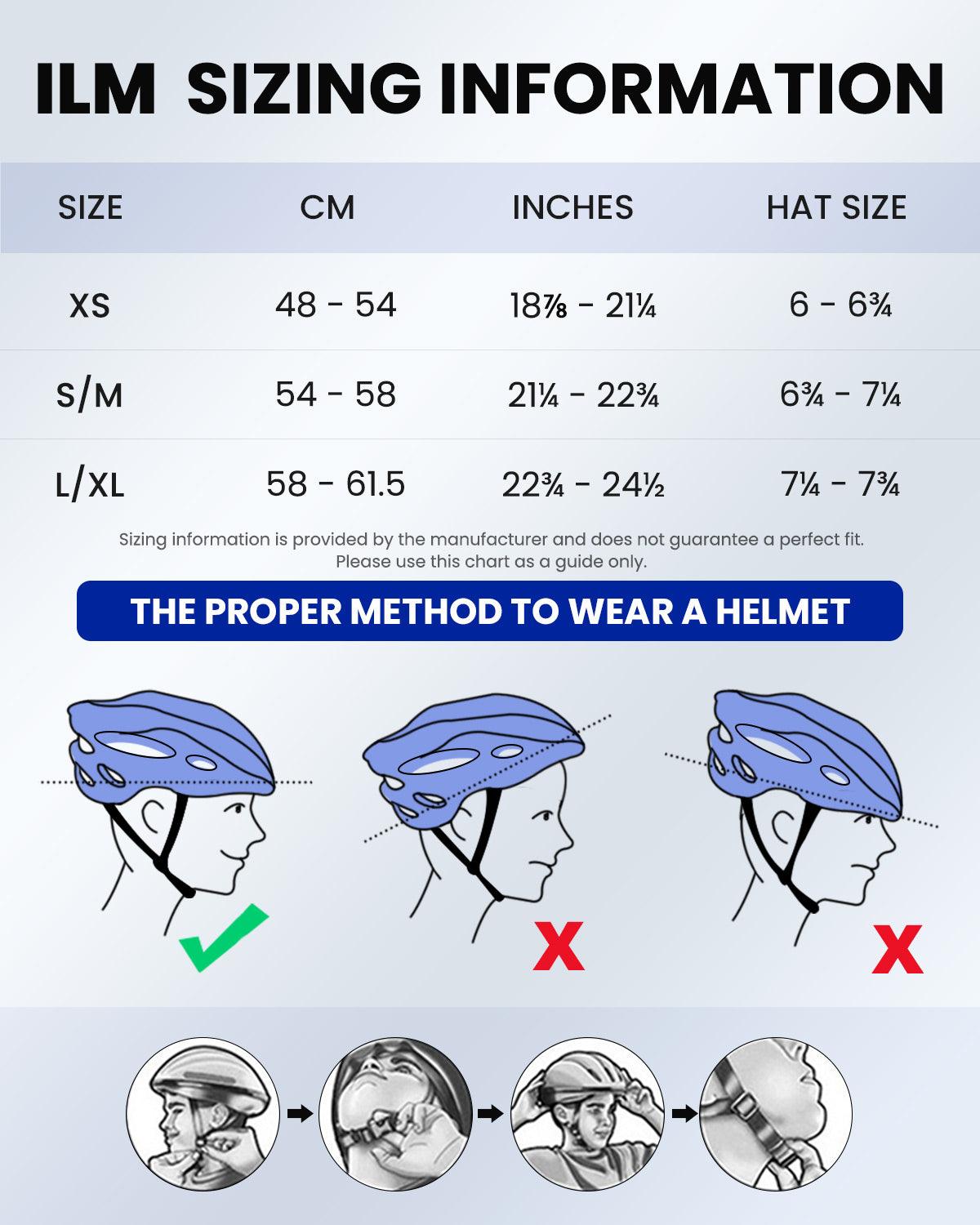 ILM Bike Helmet with USB Rechargeable LED Front and Back Light Model E3-10L