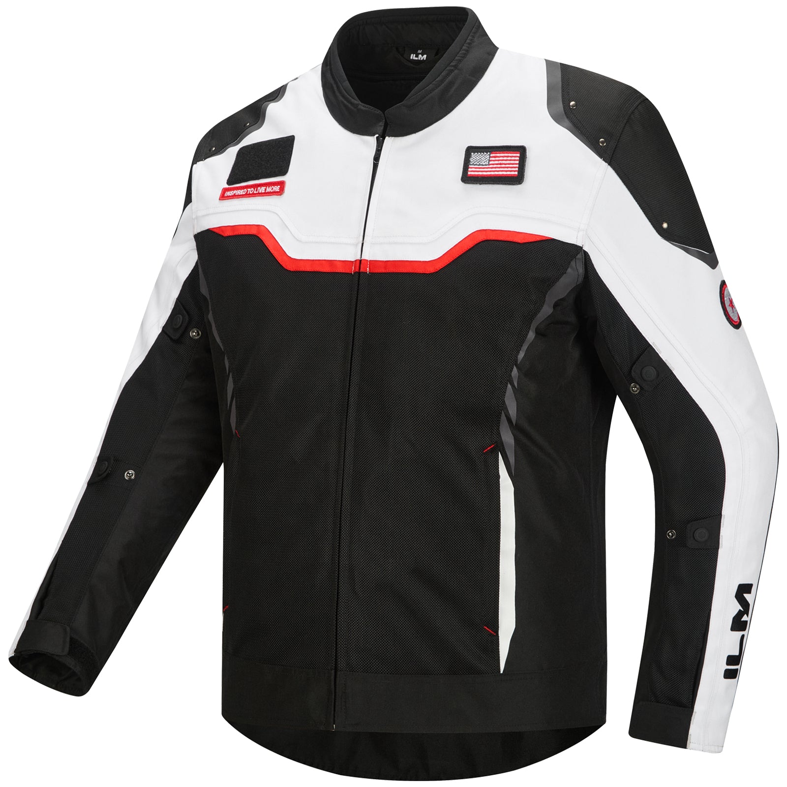 ILM Motorcycle Mesh Jacket with CE Armor and Detachable Waterproof Lin