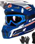 ILM Youth Dirt Bike Helmets Kids ATV Helmet with Goggles Gloves Mask Model MT601Y - ILM