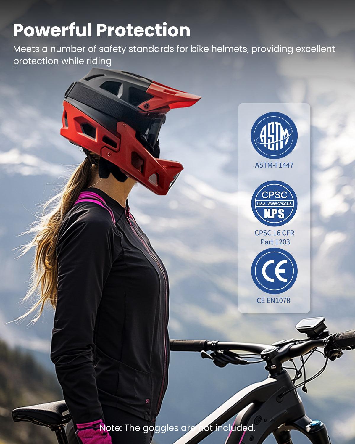 bike helmet with chin protection Kids Full Face Guard,Bicycle Helmet for Girls and Boys tight dial in the back of the helmet which fits the diameter of the helmet snug to your head Convertible Mountain Bike Helmets with
