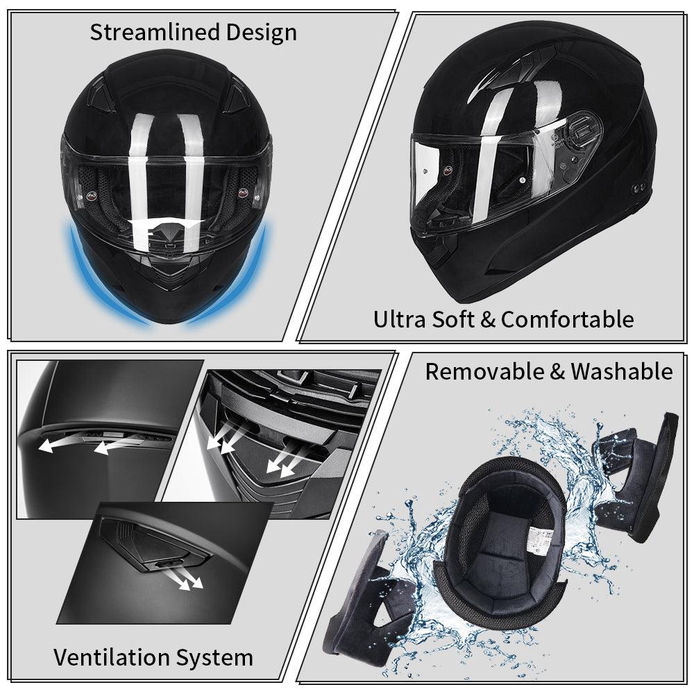 ILM Motorcycle Snowmobile Full Face Helmet Model 129 - ILM