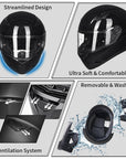 ILM Motorcycle Snowmobile Full Face Helmet Model 129 - ILM
