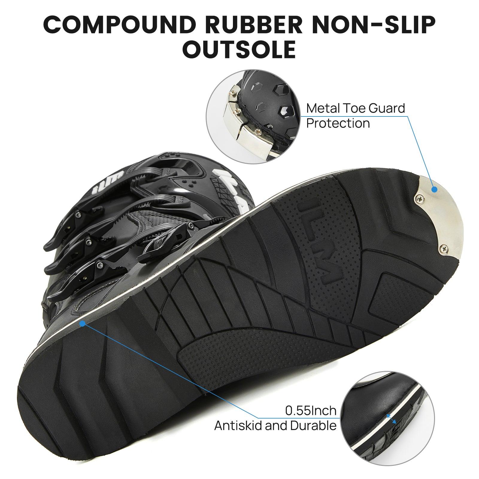 ILM Motorcycle Boots for Men Waterproof Motorcross Dirt Blike Riding Biker Boots Model MX3 - ILM