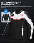 ILM Motorcycle Mesh Jacket with CE Armor and Detachable Waterproof Liner Model JRC2