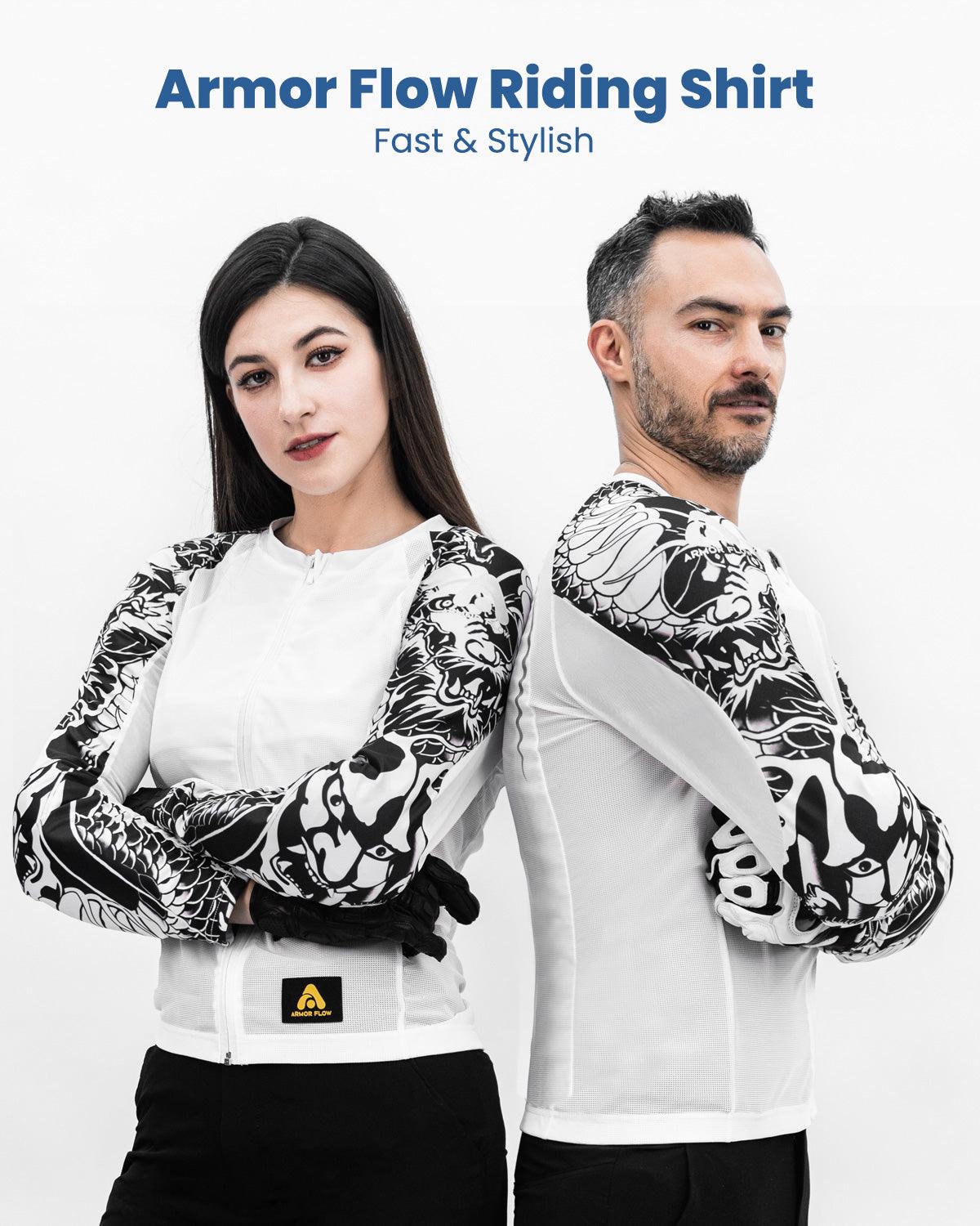 ILM Motorcycle Armor Flow Shirt for Men Women Mesh Riding Jacket Body Chest CE Protective Padded Model AF01 - ILM