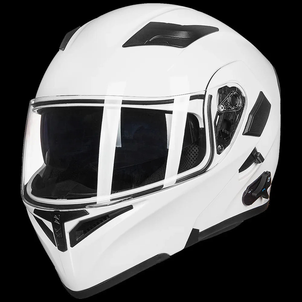 ILM Modular Flip up Full Face Bluetooth Motorcycle Helmet Model 902BT White / Medium ILM Modular Flip up Full Face Bluetooth Motorcycle Helmet Model 902BT White / Medium