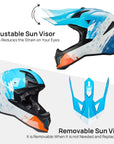 ILM Dirt Bike Fiberglass Motocross Helmet Model 610 - ILM