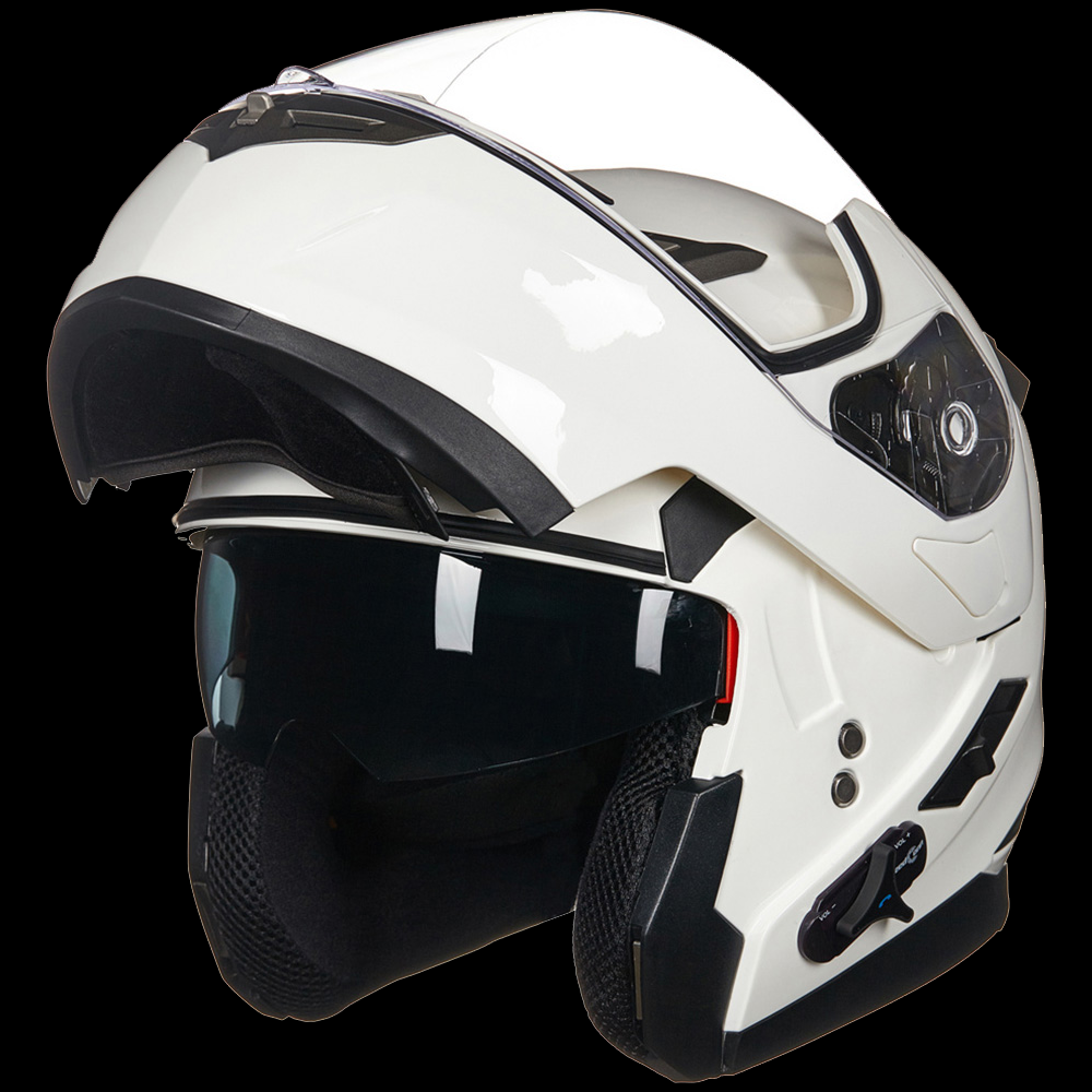 ILM Bluetooth Integrated Modular Flip up Full Face Motorcycle Helmet M