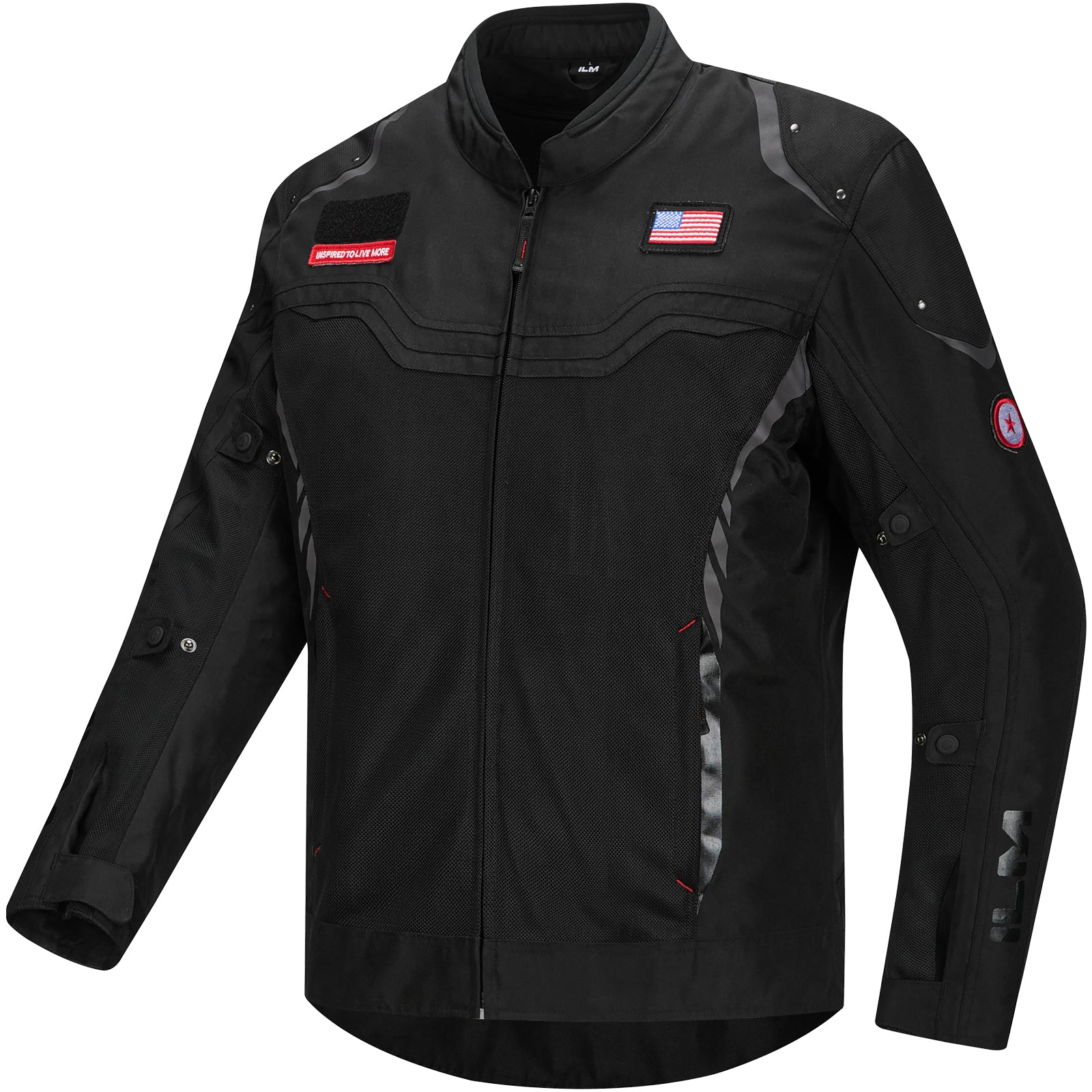 ILM Motorcycle Mesh Jacket with CE Armor and Detachable Waterproof Lin