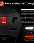 ILM Bike Helmet with USB Rechargeable LED Front and Back Light Model E3-10L - ILM