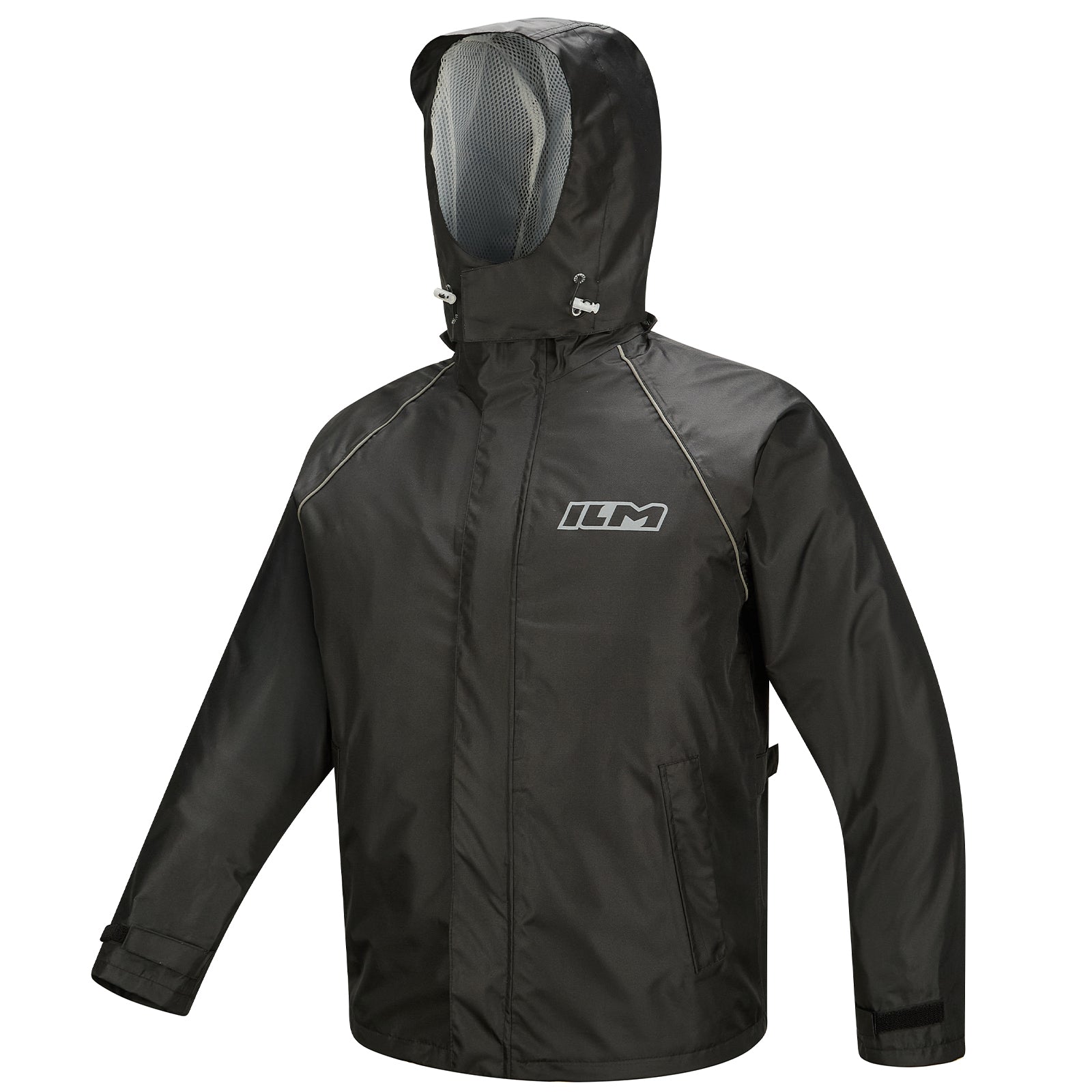 ILM Motorcycle Rain Suit for Men 2 Piece Waterproof Jacket and Pants Hidden Shoe Cover Breathable Reflective Model RS03