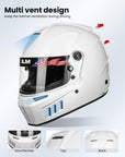 ILM Snell SA2020 Approved Auto Racing Lightweight Fiberglass Full Face Helmets Model 890 - ILM
