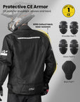 ILM Motorcycle Mesh Jacket with CE Armor and Detachable Waterproof Liner Protective Motorbike Riding Model JM3