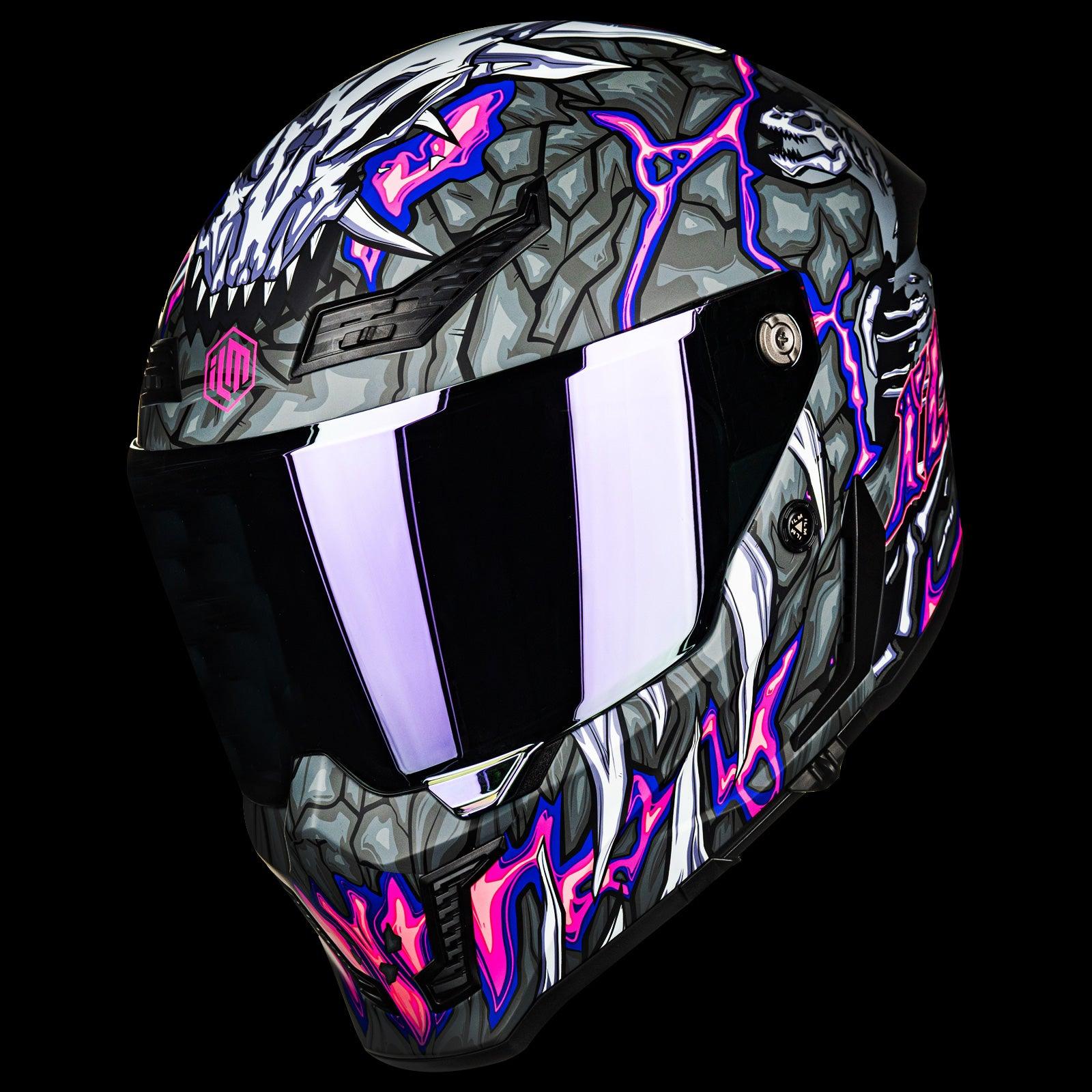 ILM Full Face Motorcycle Helmets Racing Helmet Model MF509 Day1-purple / Small ILM Full Face Motorcycle Helmets Racing Helmet Model MF509 Day1-purple / Small