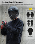 ILM Motorcycle Shirt Denim Jacket for Men with CE Armor Mesh Liner Lightweight Motorbike Model JFL1