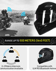 ILM Modular Flip up Full Face Bluetooth Motorcycle Helmet Model 902BT - ILM