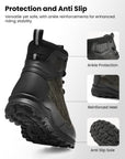 ILM Men's Black Motorbike Riding Shoes Lightweight Breathable Ankle Support Model UB34