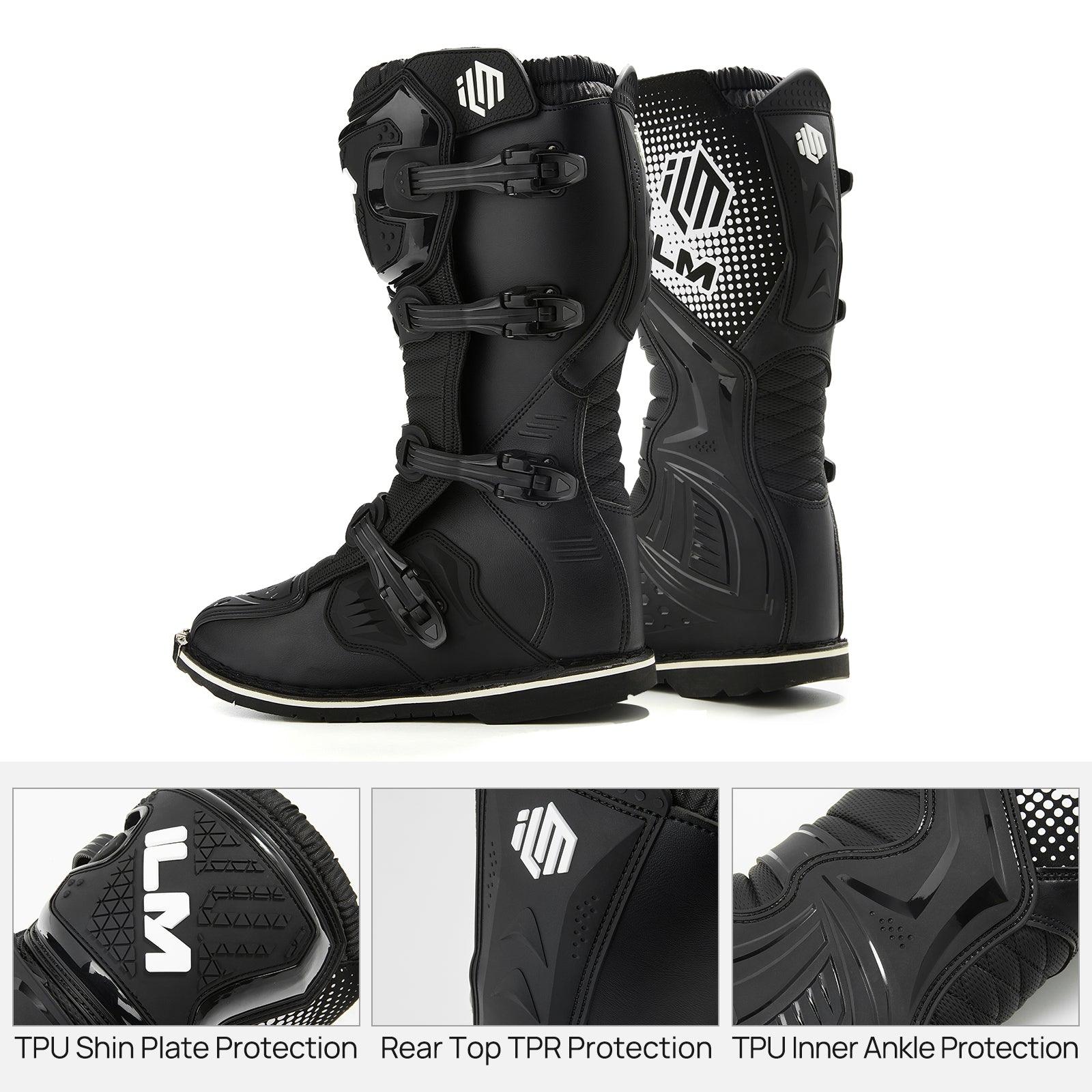 ILM Motorcycle Boots for Men Waterproof Motorcross Dirt Blike Riding Biker Boots Model MX3 - ILM