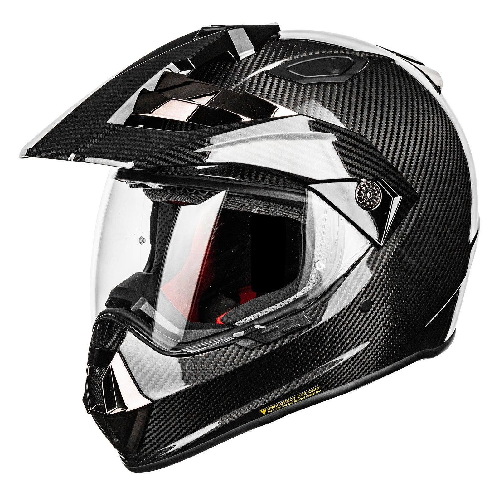full face black motorcycle helmets snell Carbon Fiber Titanium / Small ILM Carbon Fiber Snell M2020D Full Face Motorcycle Adventure Helmet Model L13