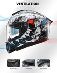 ILM Full Face Motorcycle Helmet Model 861A - ILM