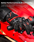 ILM Motorcycle Leather Gloves Breathable Riding Motocross Gloves Model GL3 - ILM