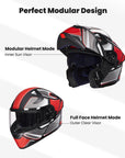 ILM Adult Motorcycle Modular Full Face Helmet Model WS206