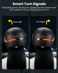 ILM Smart Adult Bike Helmet Front Side Rear LED Light with Automatic G-Sensor Turn Signal & Brake Warning Road Cycling Model MB101L