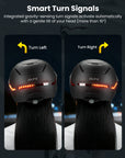 ILM Smart Adult Bike Helmet Front Side Rear LED Light with Automatic G-Sensor Turn Signal & Brake Warning Road Cycling Model MB101L