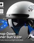 ILM Half Helmet Open Face Motorcycle Helmet Model 210V - ILM