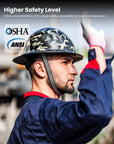 ILM Carbon Fiber Full Brim Hard Hat for Men with 4-8 Point Suspension OSHA and ANSI Construction Safety Hat Model MS401 - ILM