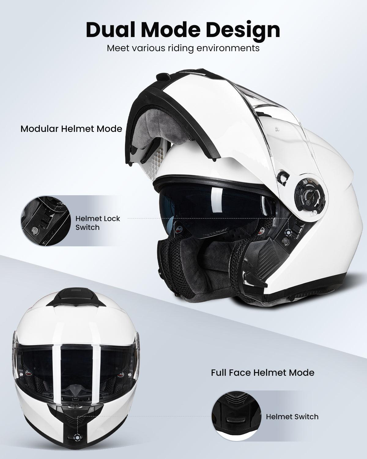 cheap modular motorcycle helmets ILM Motorcycle Modular Full Face Helmet Model 159 White / S