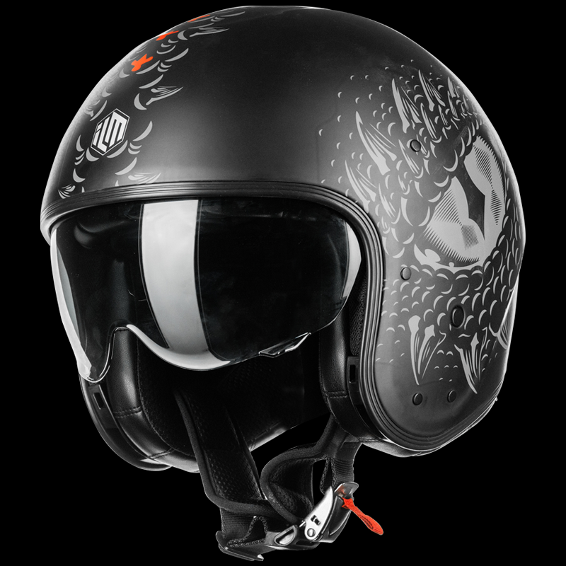 ILM Fiberglass Open Face Motorcycle 3/4 Helmet Lightweight Vintage Helmet Model MO310P