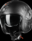ILM Fiberglass Open Face Motorcycle 3/4 Helmet Lightweight Vintage Helmet Model MO310P
