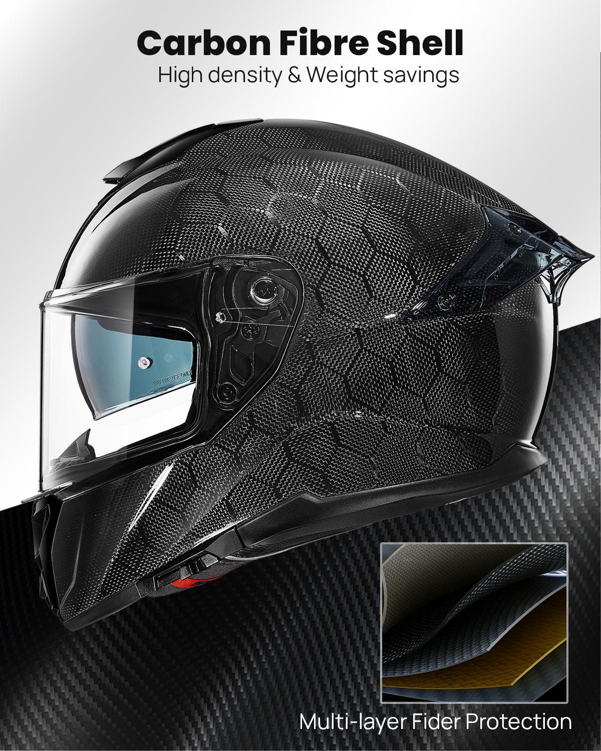 ILM Full Face Motorcycle Carbon Fiber Helmet Model 861C - ILM