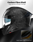 ILM Full Face Motorcycle Carbon Fiber Helmet Model 861C - ILM