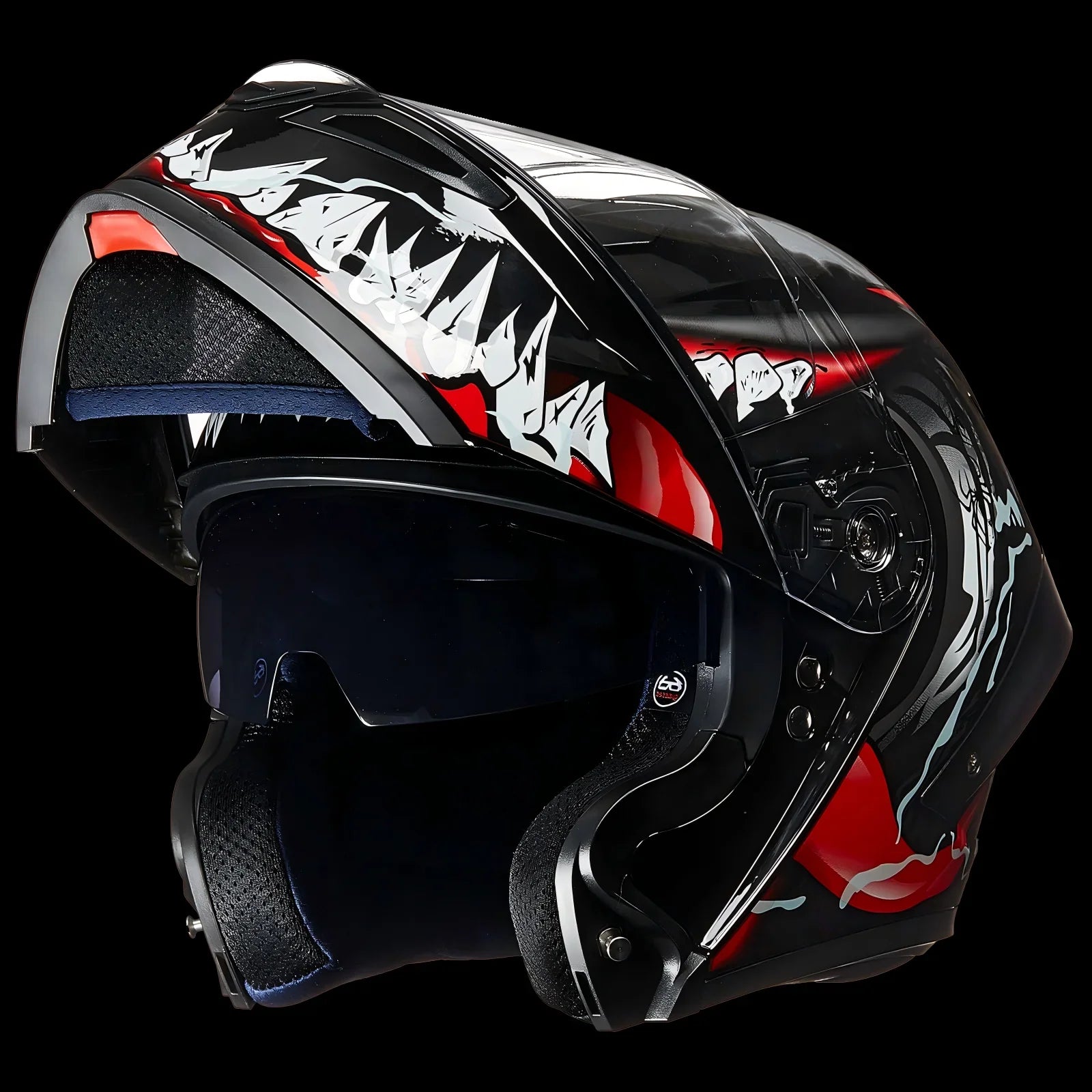 ILM Motorcycle Helmets Modular Full Face Moped Helmet Model WS202 Venom White / XX-LARGE ILM Motorcycle Helmets Modular Full Face Moped Helmet Model WS202 Venom White / XX-LARGE