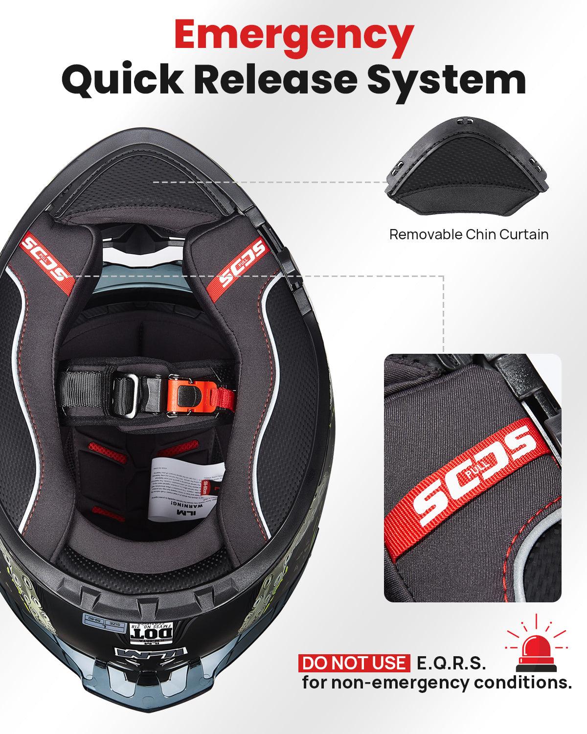 ILM Full Face Motorcycle Helmet Model 861A - ILM