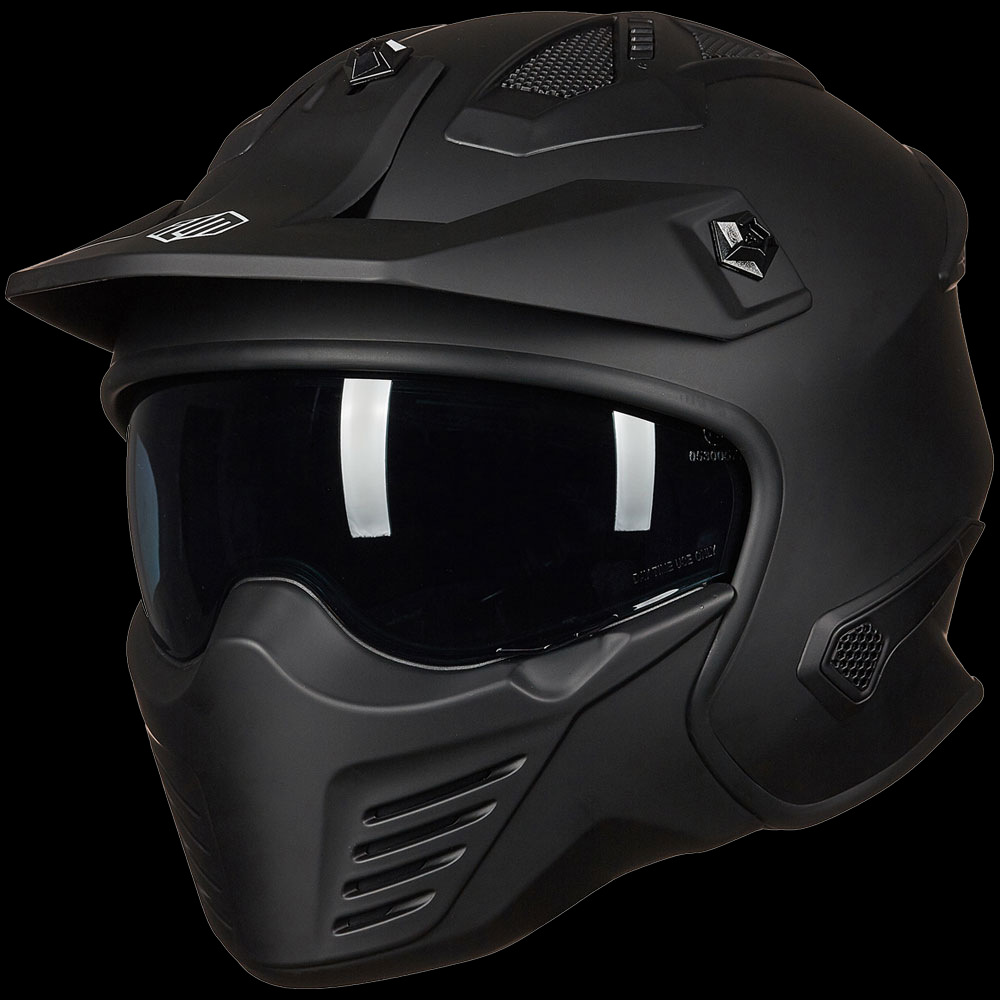 ILM Open Face Motorcycle 3/4 Half Helmet Model 726X Matte Black / Small ILM Open Face Motorcycle 3/4 Half Helmet Model 726X Matte Black / Small