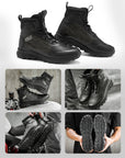 ILM Men's Black Motorbike Riding Shoes Lightweight Breathable Ankle Support Model UB34