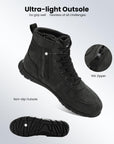 ILM Motorcycle Leather Shoes for Men Waterproof Anti-Slip with Ankle Support Model UB305