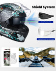 ILM Full Face MIPS Motorcycle Helmet Model 129M - ILM