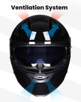ILM Adult Motorcycle Modular Full Face Helmet Model WS206