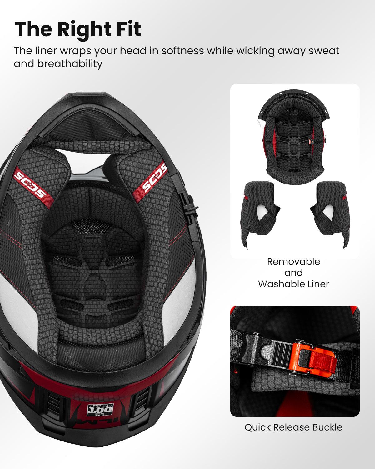 ILM Motorcycle Full Face Helmets Street Racing Helmet Model MF568 - ILM