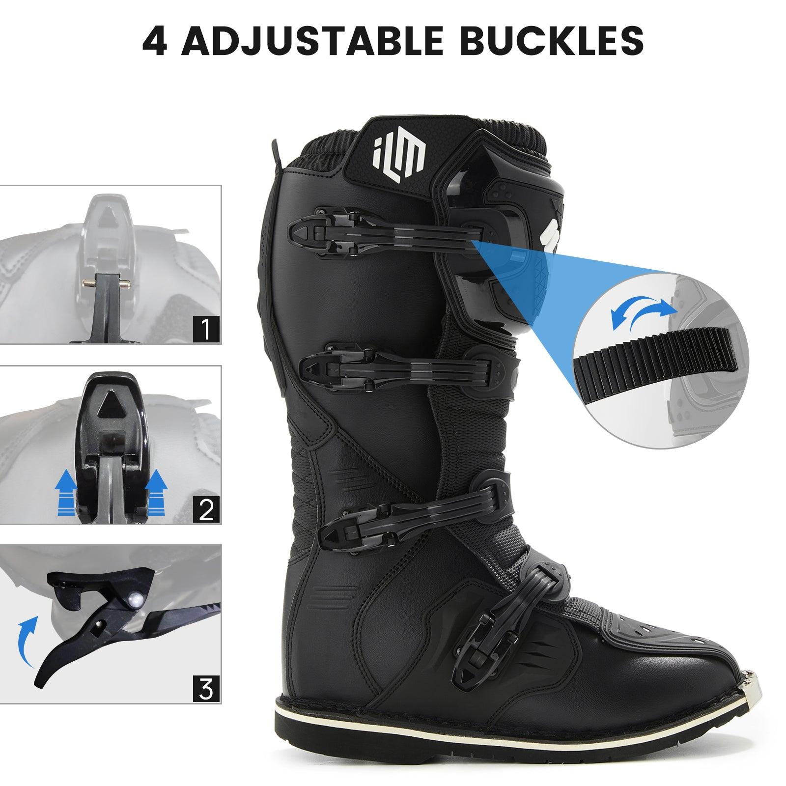 ILM Motorcycle Boots for Men Waterproof Motorcross Dirt Blike Riding Biker Boots Model MX3 - ILM