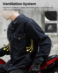 ILM Motorcycle Shirt Denim Jacket for Men with CE Armor Mesh Liner Lightweight Motorbike Model JFL1