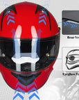 ILM Touch Built-in Bluetooth Integrated Full Face Motorcycle Helmet Model X9 - ILM
