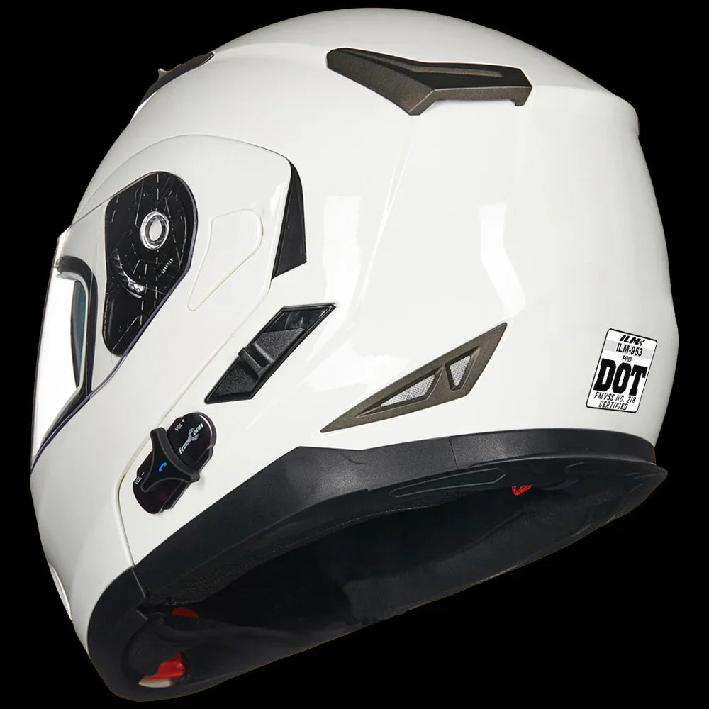 ILM Bluetooth Integrated Modular Flip up Full Face Motorcycle Helmet Model 953PRO Pro Matte Black / Medium ILM Bluetooth Integrated Modular Flip up Full Face Motorcycle Helmet Model 953PRO Pro Matte Black / Medium