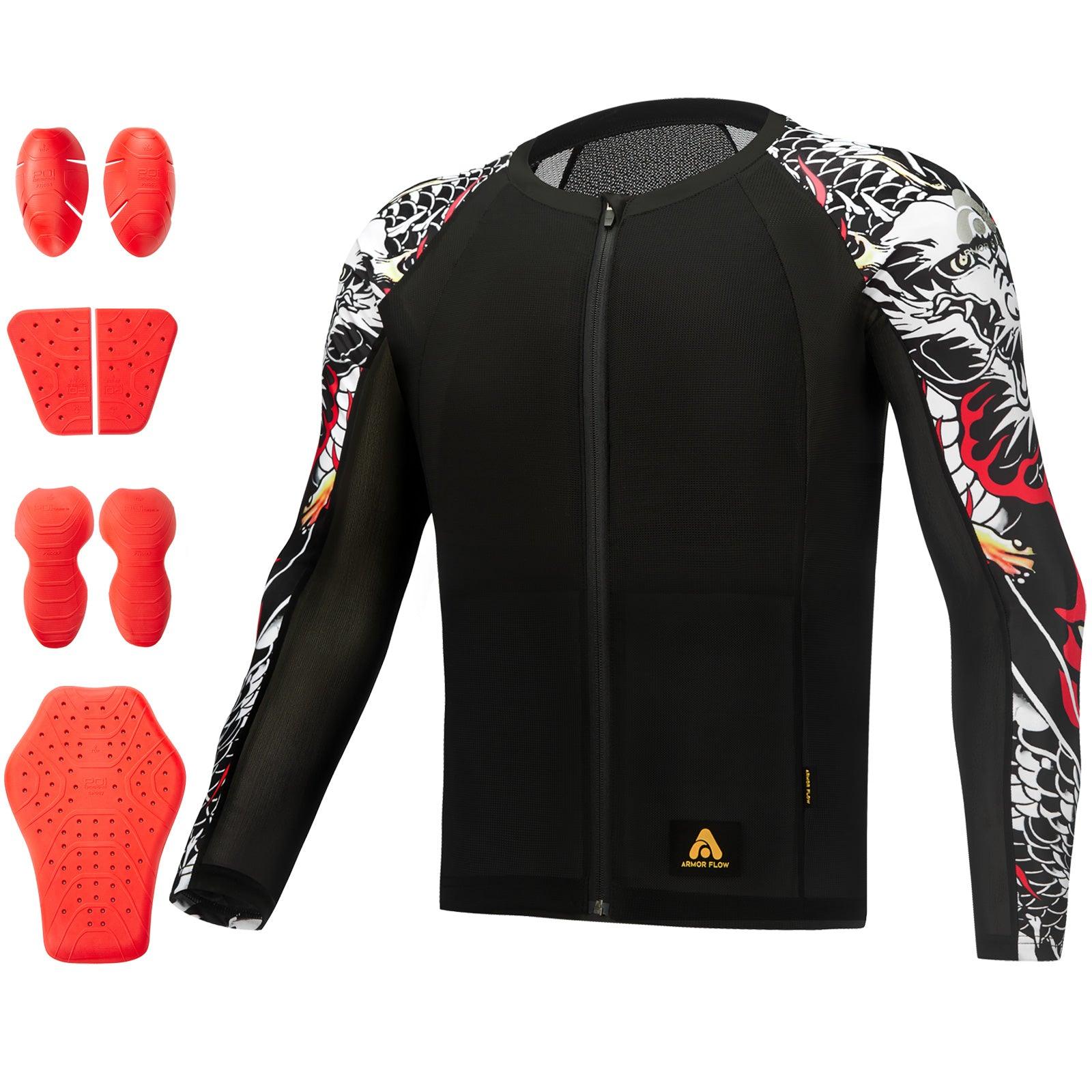 ILM Motorcycle Armor Flow Shirt for Men Women Mesh Riding Jacket Body Chest CE Protective Padded Model AF01 - ILM