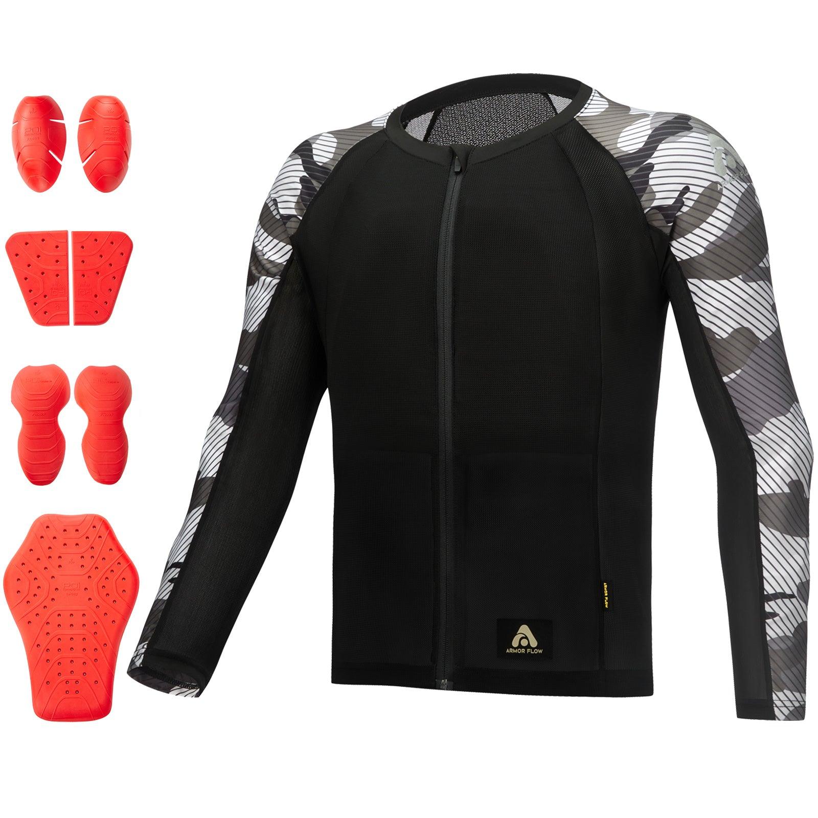 ILM Motorcycle Armor Flow Shirt for Men Women Mesh Riding Jacket Body Chest CE Protective Padded Model AF01 - ILM